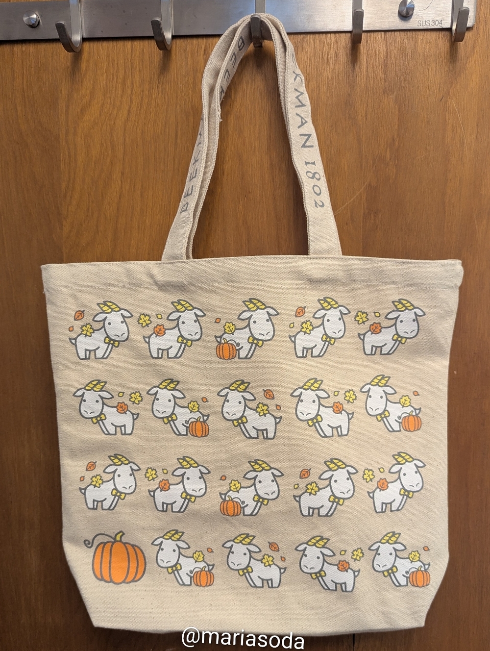 Beekman 1802 Goat Tote Bag Pumpkin Fall Limited Edition